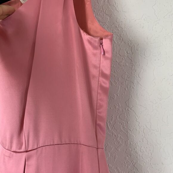 J Crew Dress Women 6 Pink 100% Silk Satin Barbiecore Preppy Twee Wedding Guest - Picture 4 of 9